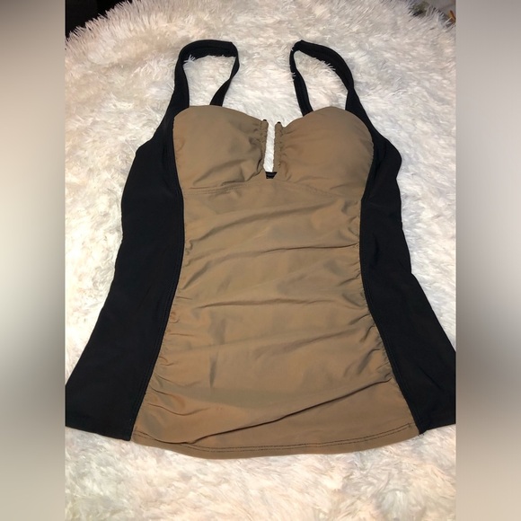 VENUS Brown and Black Fitted Bustier Swim Top size 10 NWOT - Picture 4 of 14